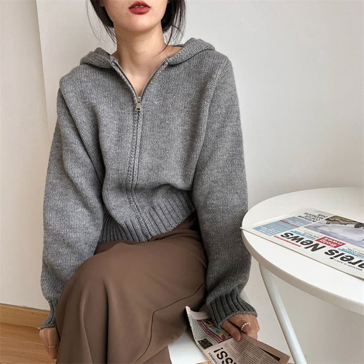 美品☆24年モデル完売品☆ダイアグラム　ニットコンビパーカー　ジップアップ　36 ダンボールニット×ニット コンビジップパーカー（47-72KK06-205