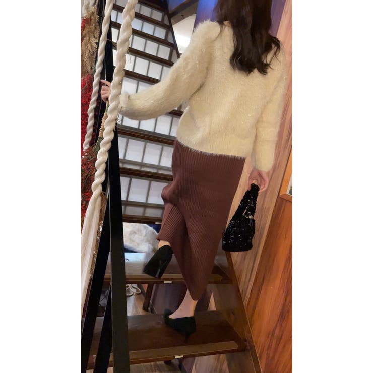 【着回し力抜群！】可愛くもエレガントにも♪ シャギーVカーディガン 肌触り良く着… | LETee | 詳細画像10 