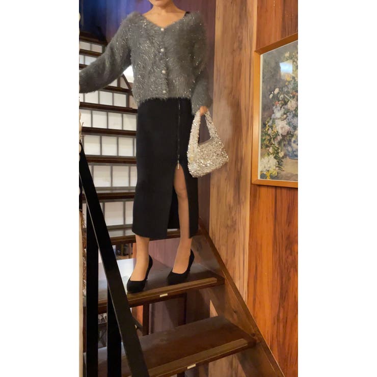 【着回し力抜群！】可愛くもエレガントにも♪ シャギーVカーディガン 肌触り良く着… | LETee | 詳細画像12 