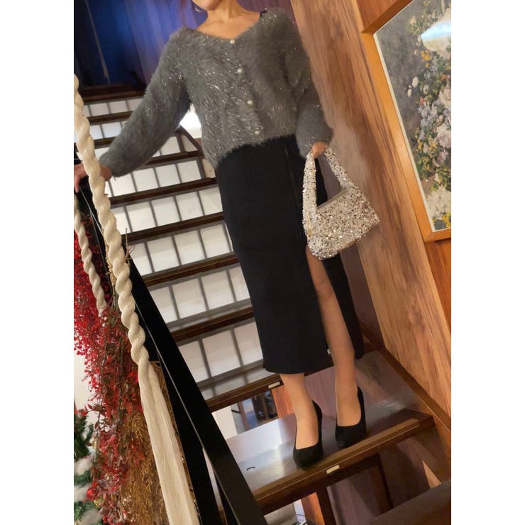 【着回し力抜群！】可愛くもエレガントにも♪ シャギーVカーディガン 肌触り良く着… | LETee | 詳細画像13 