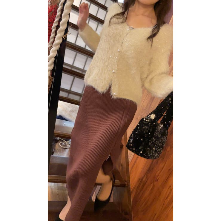 BEIGE | 【着回し力抜群！】可愛くもエレガントにも♪ シャギーVカーディガン 肌触り良く着… | LETee