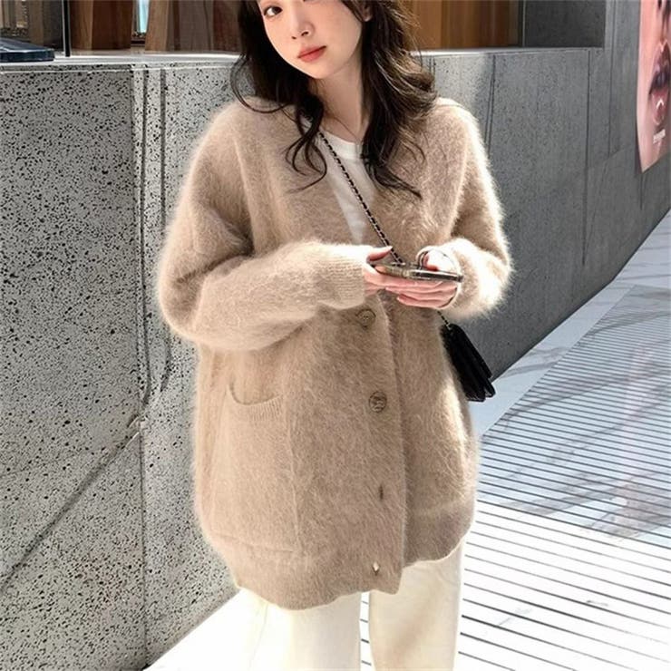 シャギーニットVカーディガン | LETee | 詳細画像4 