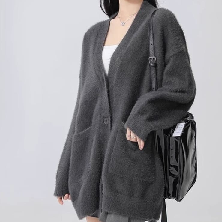 シャギーニットVカーディガン | LETee | 詳細画像9 