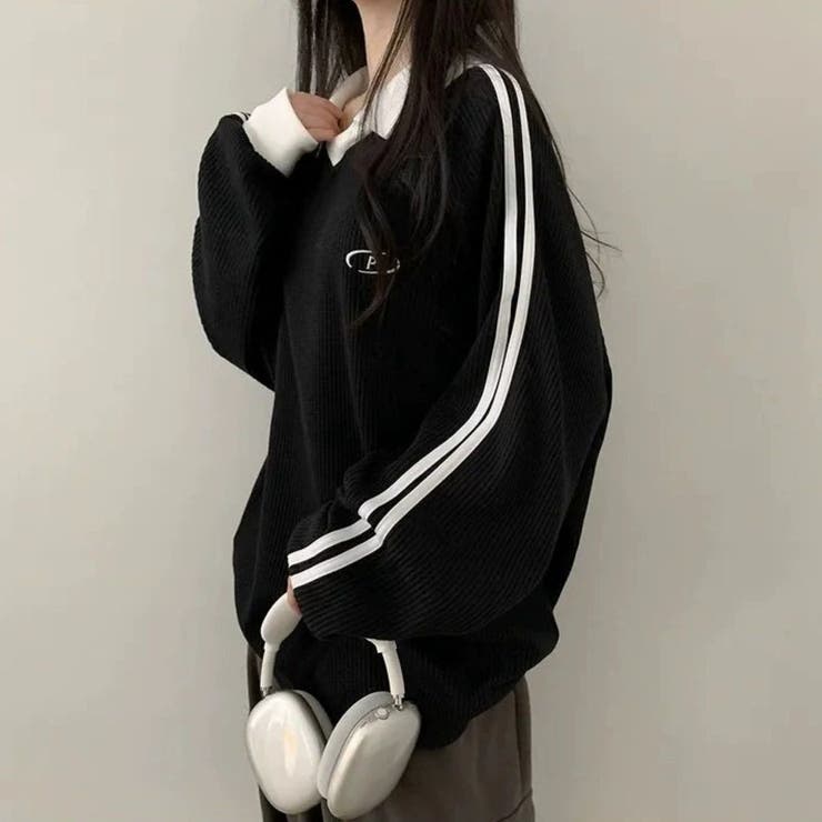 ワッフル袖ラインスキッパートップス | LETee | 詳細画像13 