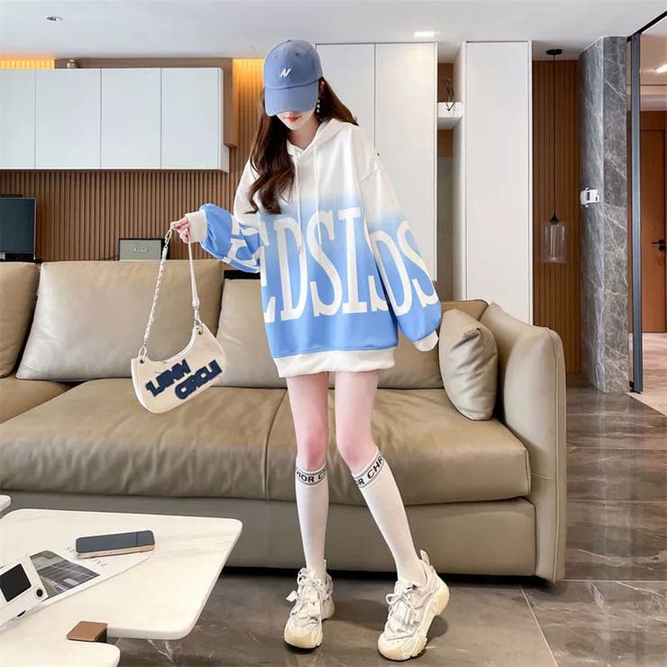 BIGロゴグラデーションプリントプルパーカー | LETee | 詳細画像12 