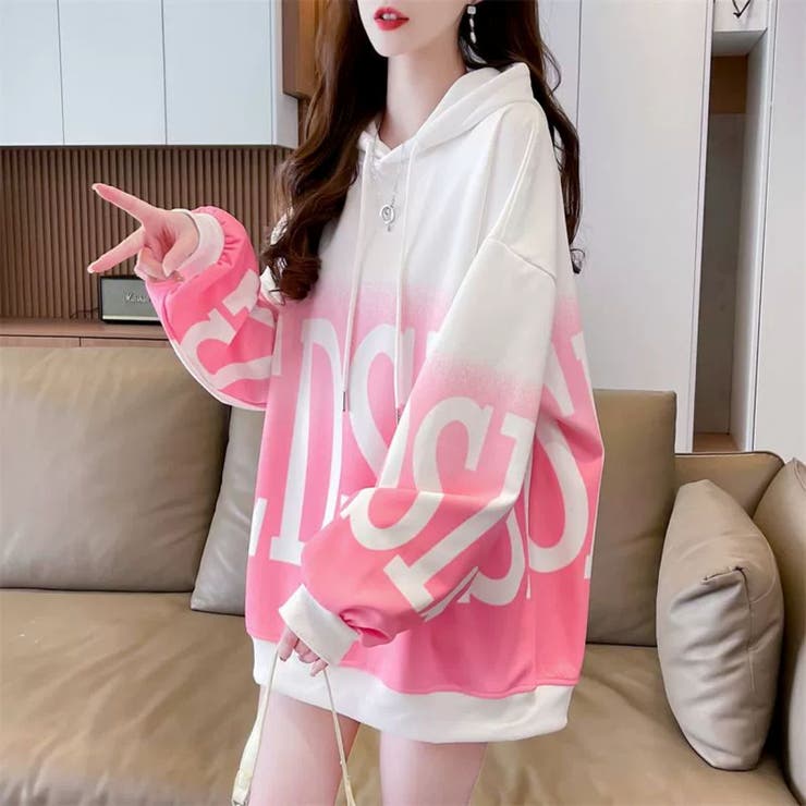 BIGロゴグラデーションプリントプルパーカー | LETee | 詳細画像2 