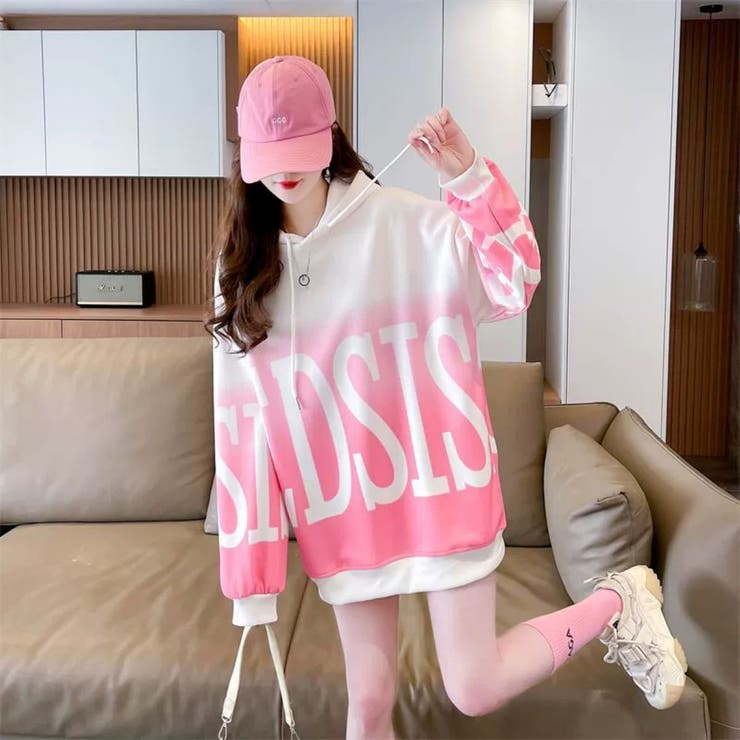 BIGロゴグラデーションプリントプルパーカー | LETee | 詳細画像4 