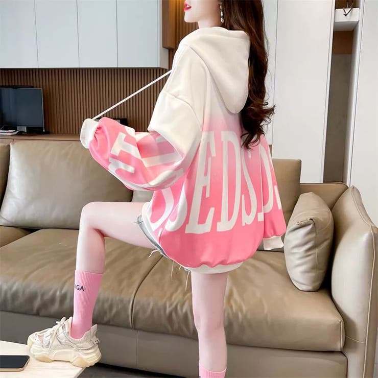 BIGロゴグラデーションプリントプルパーカー | LETee | 詳細画像6 