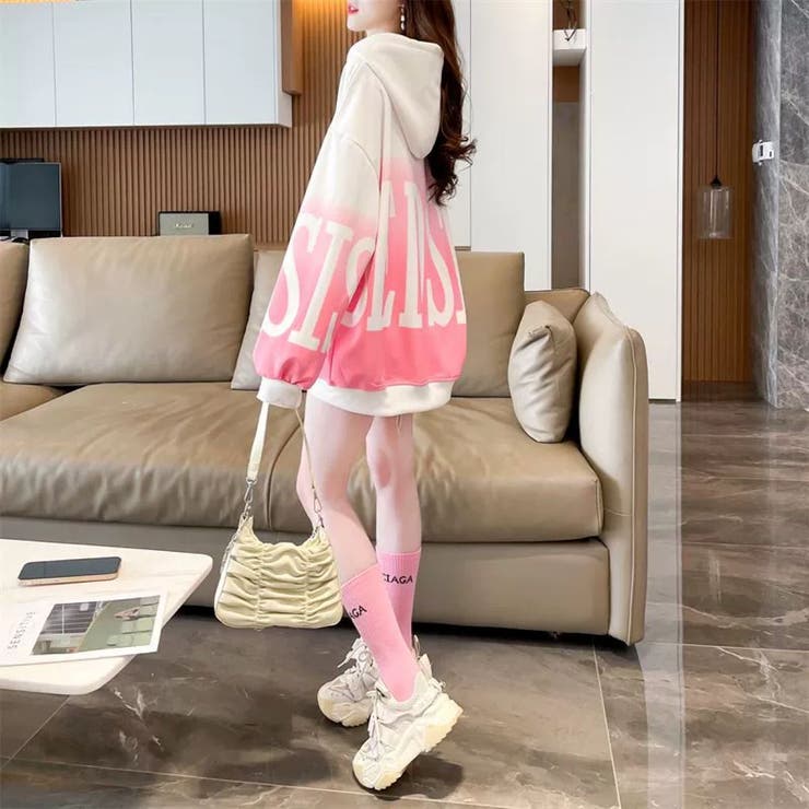 BIGロゴグラデーションプリントプルパーカー | LETee | 詳細画像7 