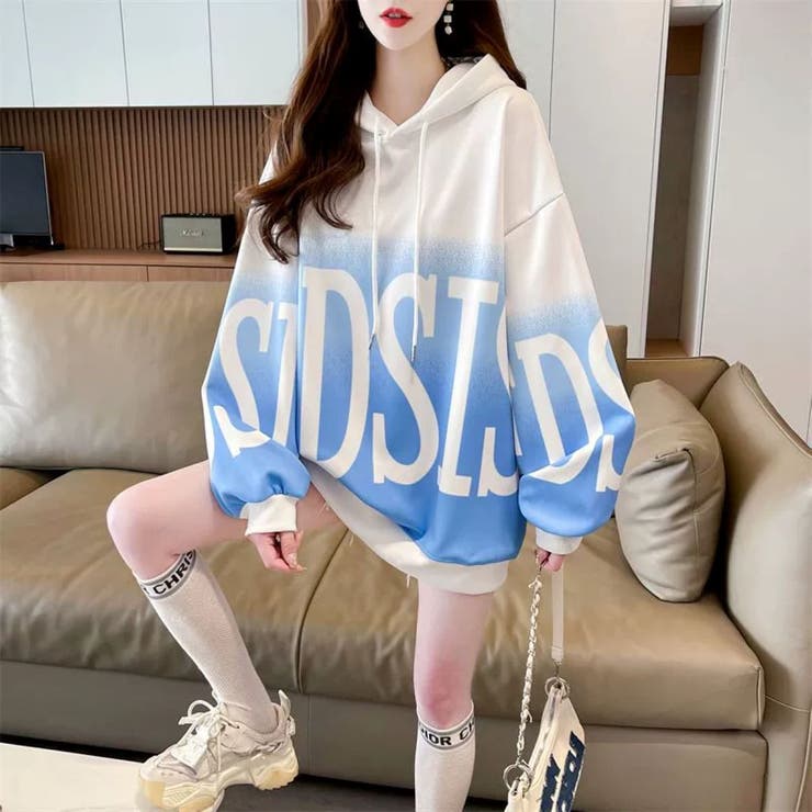 BIGロゴグラデーションプリントプルパーカー | LETee | 詳細画像8 