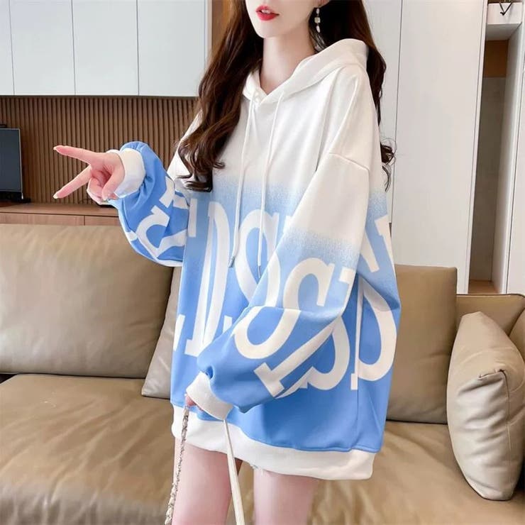 BIGロゴグラデーションプリントプルパーカー | LETee | 詳細画像9 