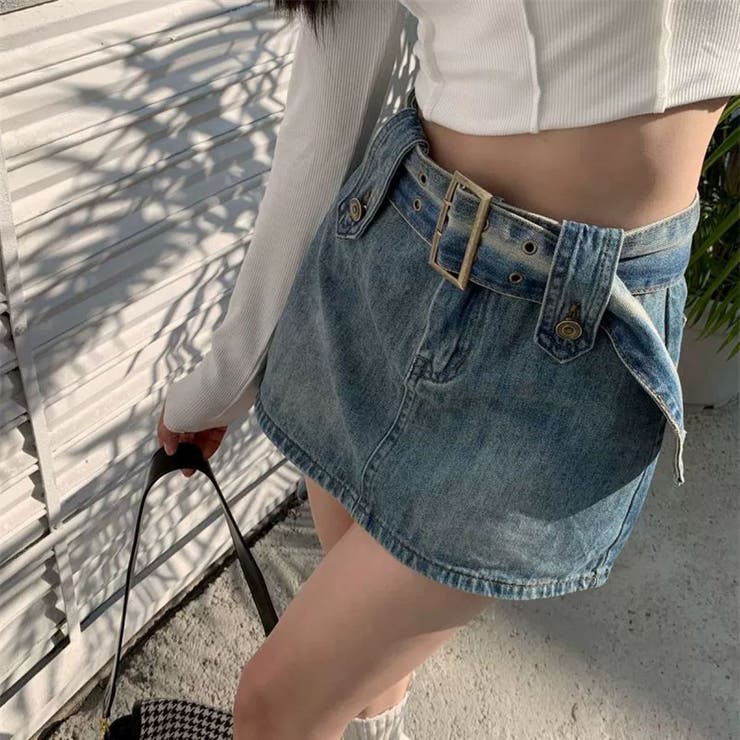 デニム/インナーショートパンツミニスカート | LETee | 詳細画像4 