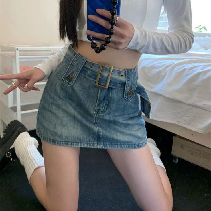 デニム/インナーショートパンツミニスカート | LETee | 詳細画像7 