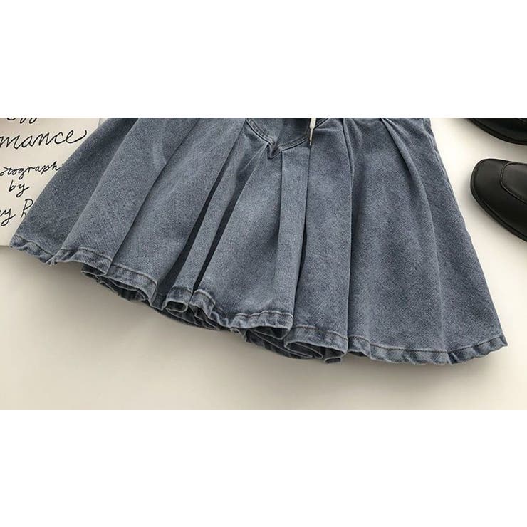 レースアップデニムミニスカート/ボックスプリーツ/ハイウエスト | LETee | 詳細画像8 