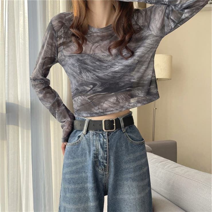 タイダイシアートップス/メッシュ素材/レイヤードアイテム/ショート丈 | LETee | 詳細画像8 