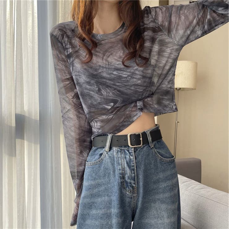 タイダイシアートップス/メッシュ素材/レイヤードアイテム/ショート丈 | LETee | 詳細画像10 