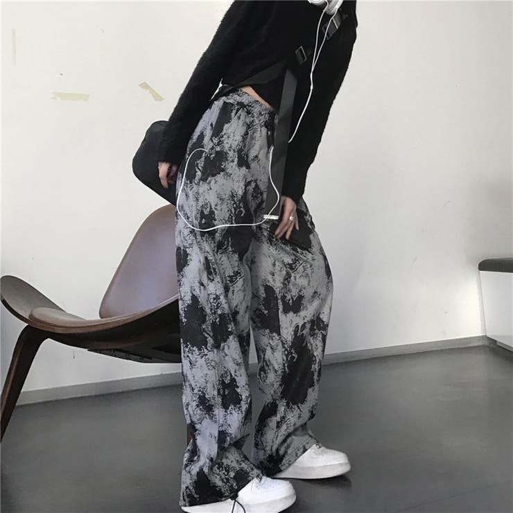 ドロストヘム タイダイプリントリラックスパンツ | LETee | 詳細画像1 