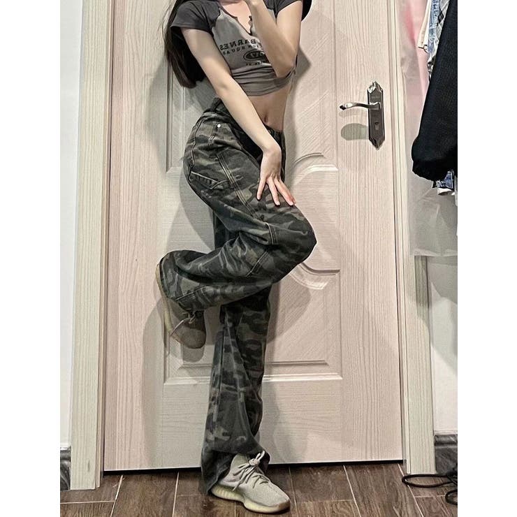 カモフラージュプリント デニムパンツ/カーペンターパンツ | LETee | 詳細画像2 