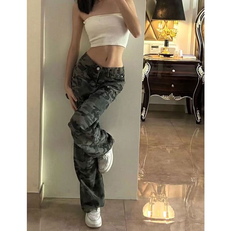 カモフラージュプリント デニムパンツ/カーペンターパンツ | LETee | 詳細画像3 