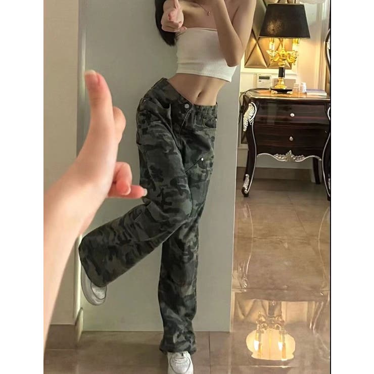 カモフラージュプリント デニムパンツ/カーペンターパンツ | LETee | 詳細画像5 