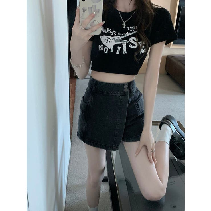 ラップデニムショートパンツ/サイドポケット | LETee | 詳細画像5 