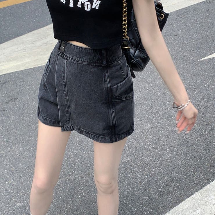 ラップデニムショートパンツ/サイドポケット | LETee | 詳細画像6 