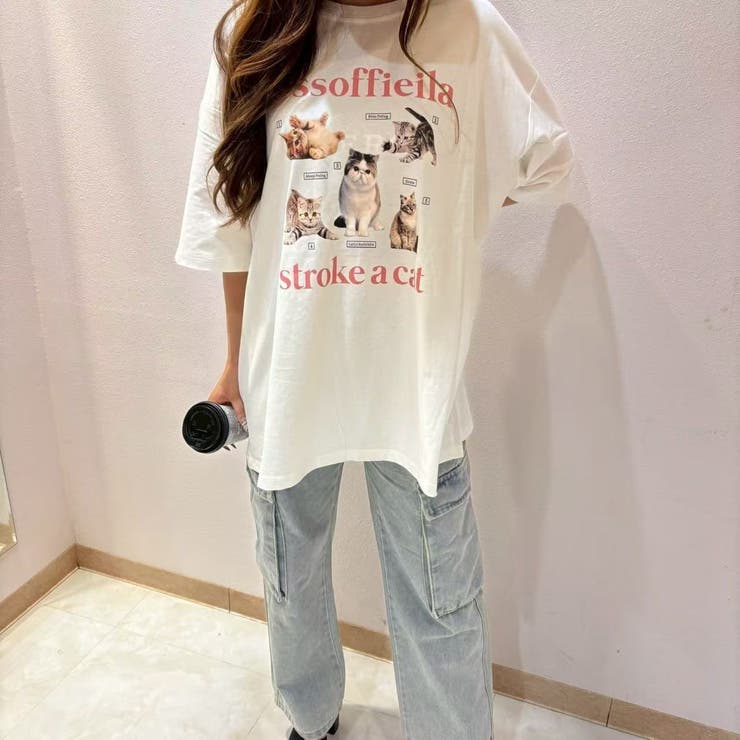 WHITE | CATプリントTシャツ | LETee