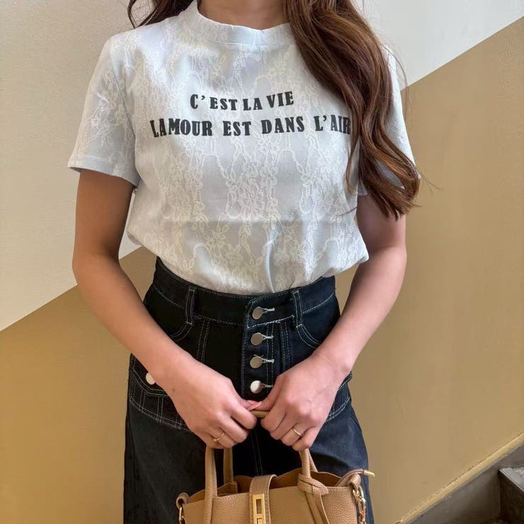 BLUE | レースドッキングTシャツ | LETee