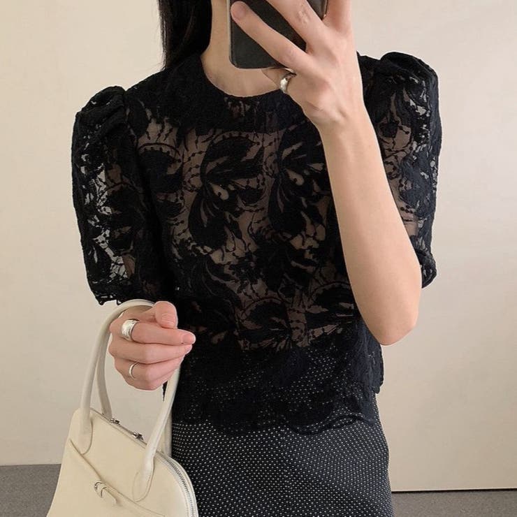 BLACK | レースブラウス エレガントにもカジュアルにも | LETee