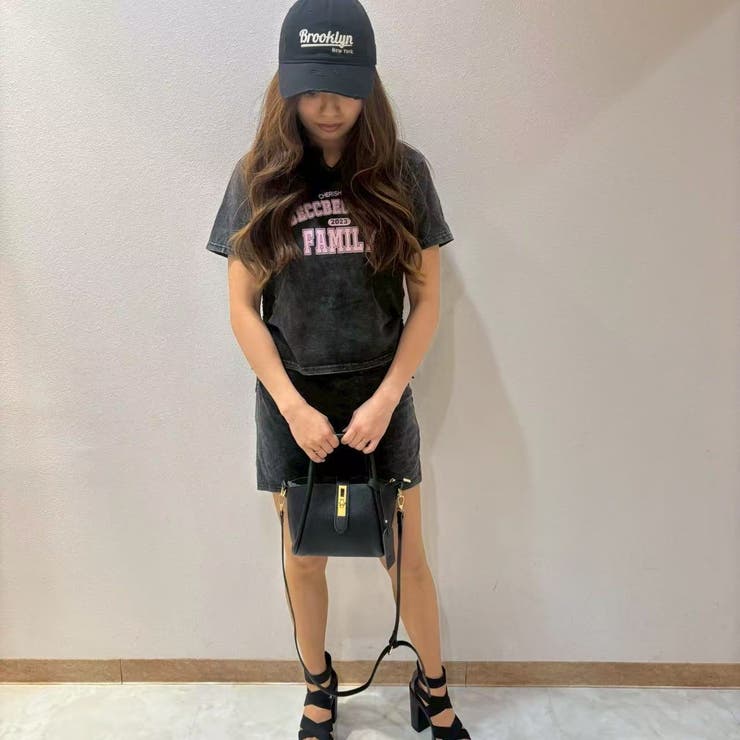 PINKロゴプリントワンウォッシュトップス＆ラップスカート風ショートパンツ セッ… | LETee | 詳細画像2 