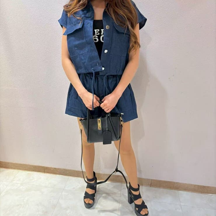 BLUE | シャツジャケット＆ショートパンツセットアップ | LETee