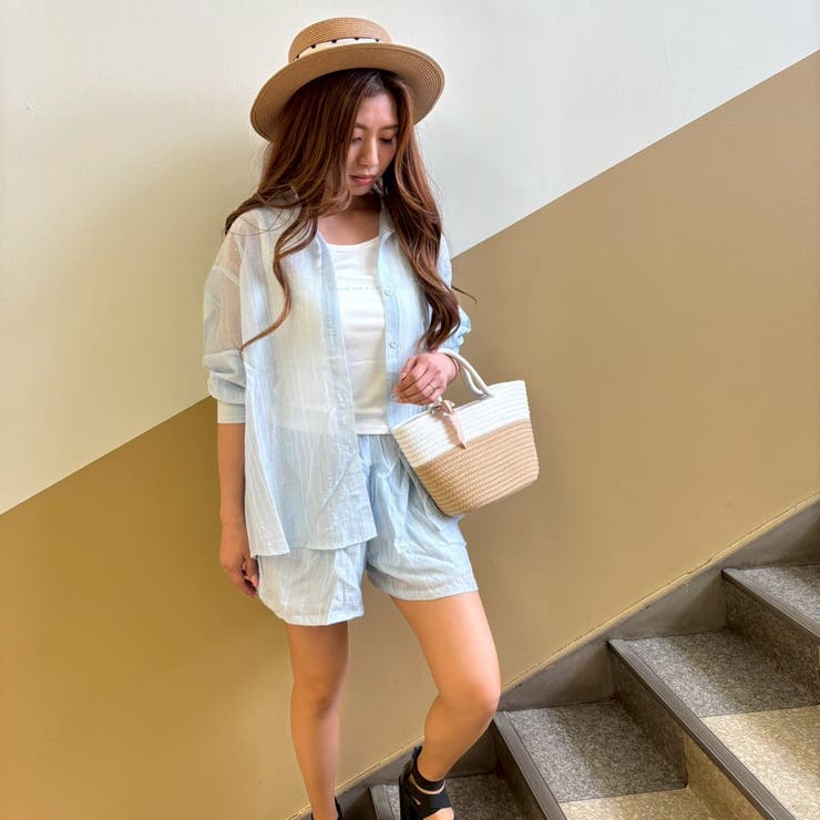 natto6点セット （Yシャツ、Tシャツ、ロンT×2、ロング&ショートパンツ） ロンT ショートパンツ 上下セット セットアップ[品番