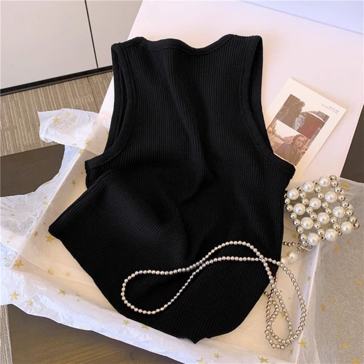 クロス＆ストーン付きタンクトップ/ニットトップス | LETee | 詳細画像10 