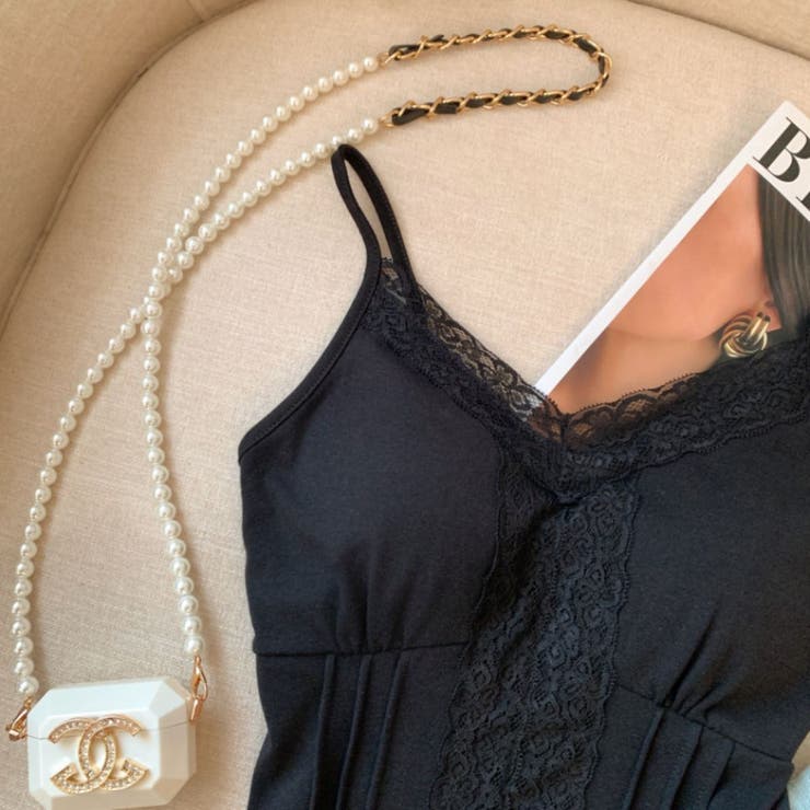 レース付きキャミソール/レースライン/センターレースストライプ | LETee | 詳細画像13 