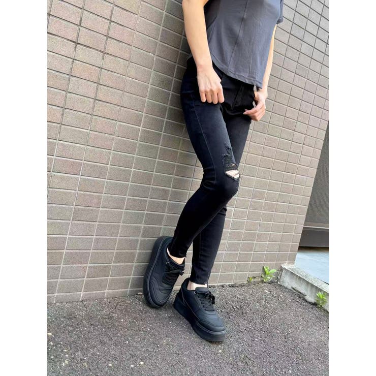 ダメージスキニーデニムパンツ | LETee | 詳細画像2 