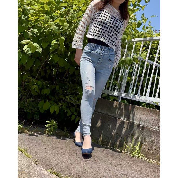 ダメージスキニーデニムパンツ | LETee | 詳細画像6 