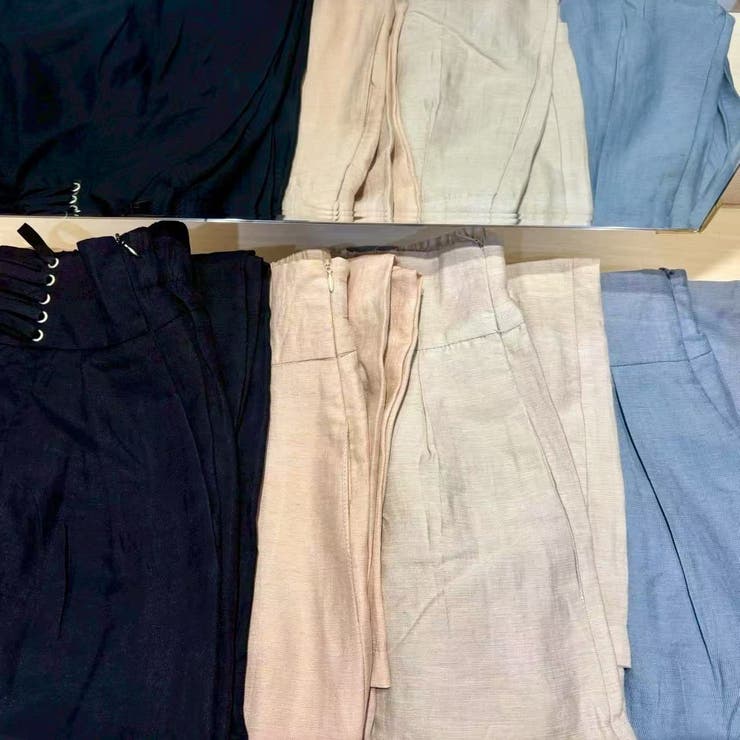 ウエスト編み込み紐デザイン 涼しげなタック入りワイドパンツ | LETee | 詳細画像30 