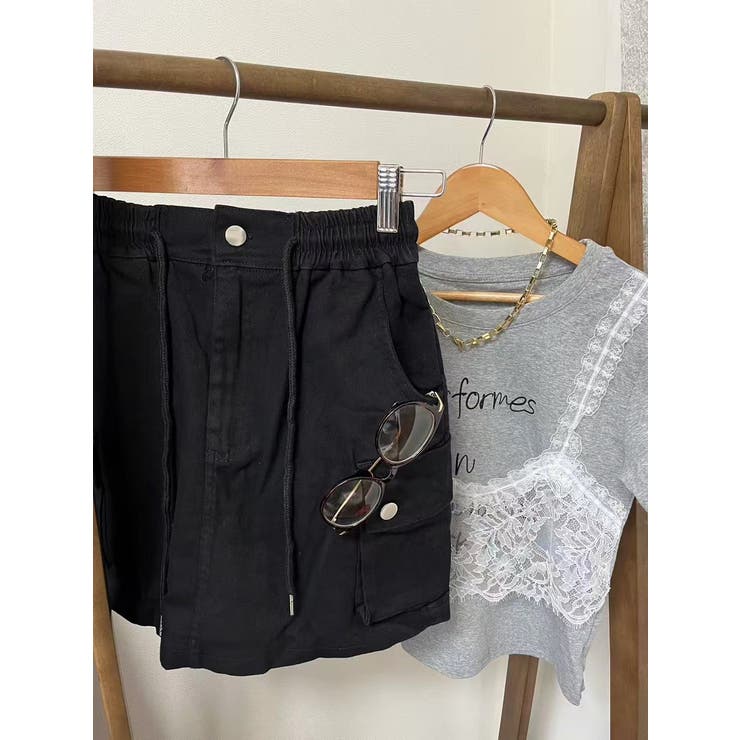 ミリタリーミニスカート/アウトポケット/ウエストゴム | LETee | 詳細画像2 