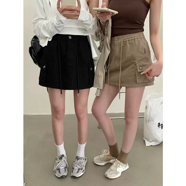 ミリタリーミニスカート/アウトポケット/ウエストゴム | LETee | 詳細画像4 