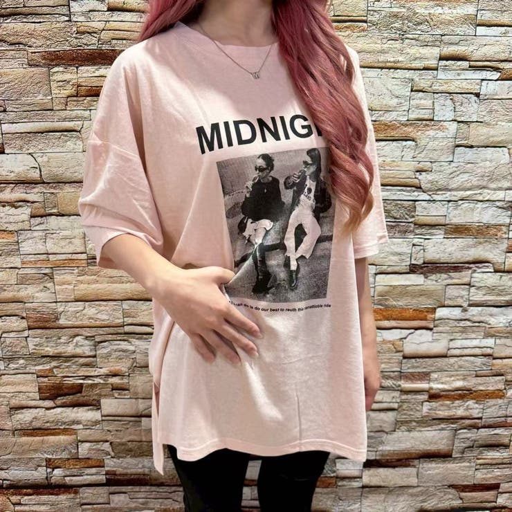 PINK | ボックスロゴプリントトップス/Tシャツ | LETee