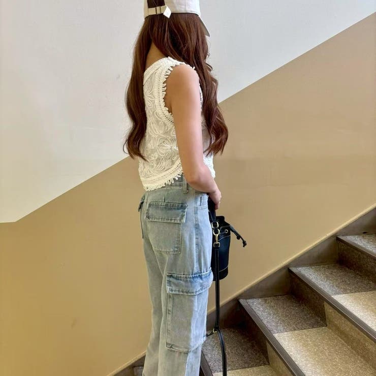 クロシェ風ノースリーブトップス/フリンジ | LETee | 詳細画像1 