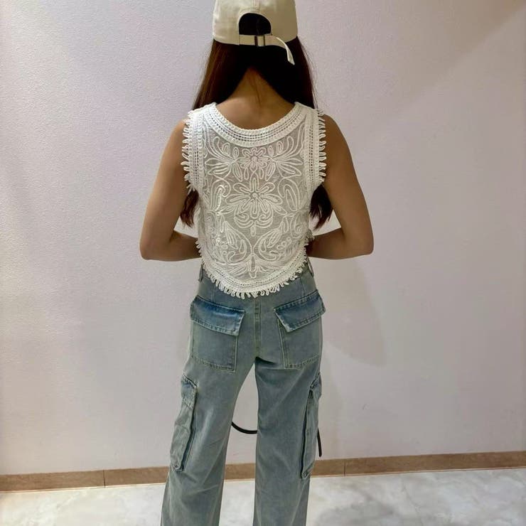 クロシェ風ノースリーブトップス/フリンジ | LETee | 詳細画像6 