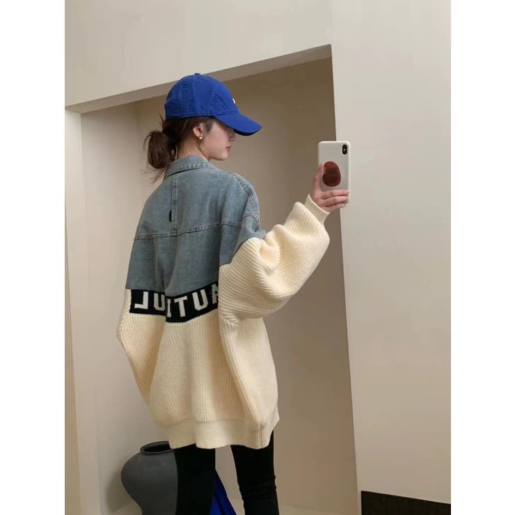 ニットドッキング デニムシャツジャケット/身頃ニット | LETee | 詳細画像11 