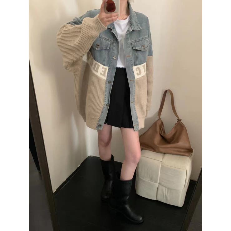 ニットドッキング デニムシャツジャケット/身頃ニット | LETee | 詳細画像18 