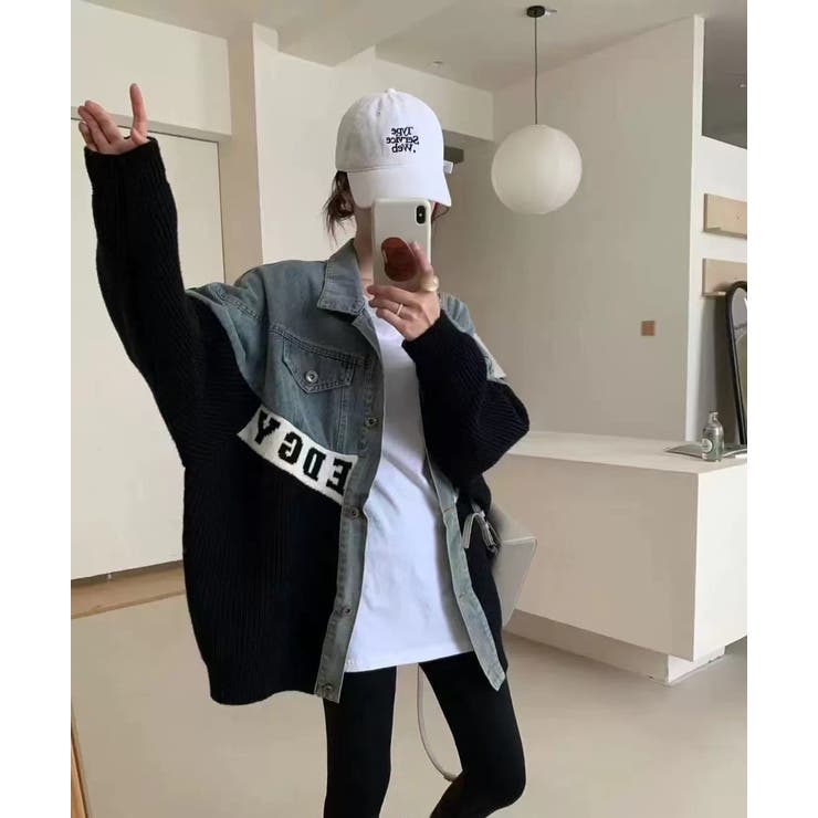 ニットドッキング デニムシャツジャケット/身頃ニット | LETee | 詳細画像21 