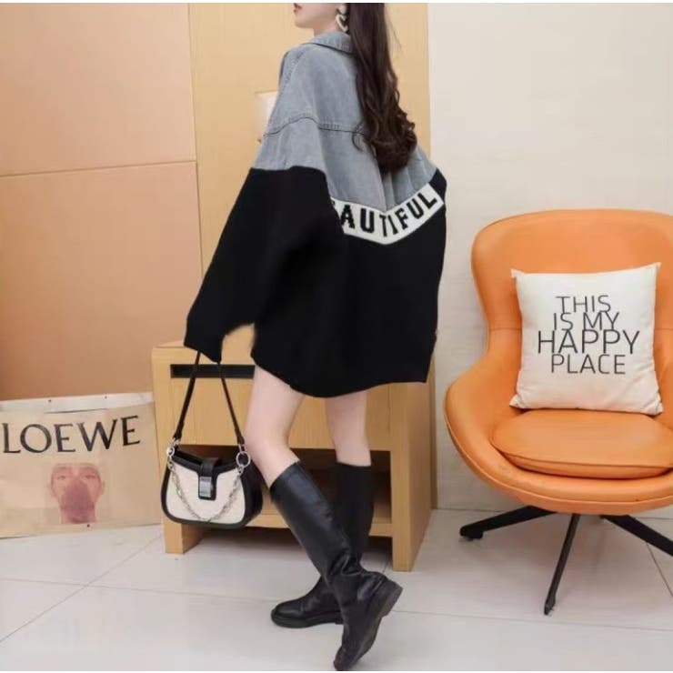 ニットドッキング デニムシャツジャケット/身頃ニット | LETee | 詳細画像23 