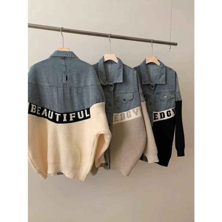 ニットドッキング デニムシャツジャケット/身頃ニット | LETee | 詳細画像26 