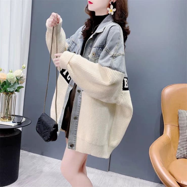 ニットドッキング デニムシャツジャケット/身頃ニット | LETee | 詳細画像6 