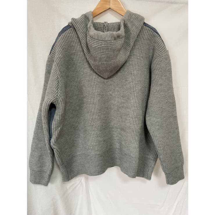 デニムドッキング ニットパーカー/ZIPUP[品番：LPSW0010363]｜LETee