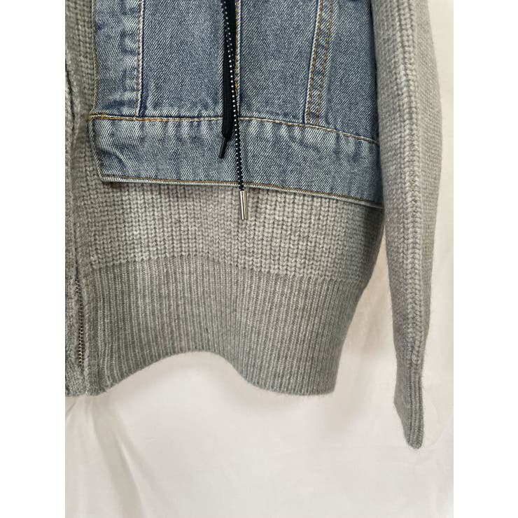 デニムドッキング ニットパーカー/ZIPUP | LETee | 詳細画像16 